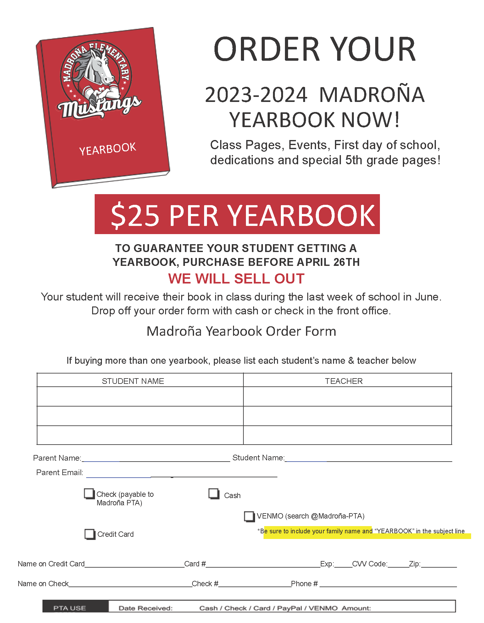  Order your Yearbook Today